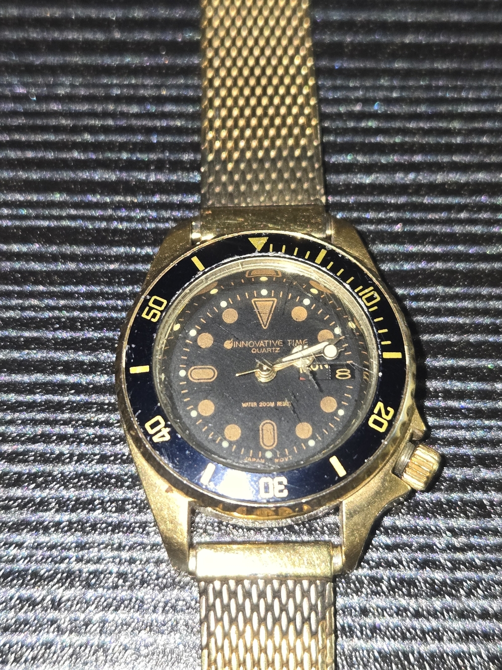 Womans Innovative Time Gold And Black Watch